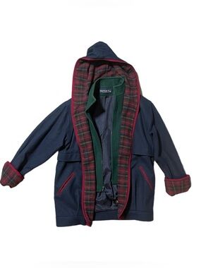 Vintage 90s Herman Kay Wool Blend Plaid-Detail Jacket